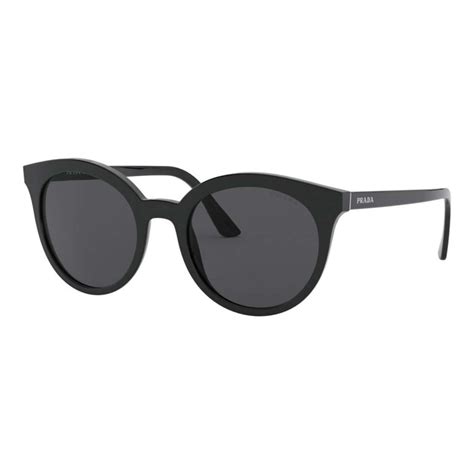 Prada PR02XS 1AB5S0 Black PR02XS Round Sunglasses Lens 